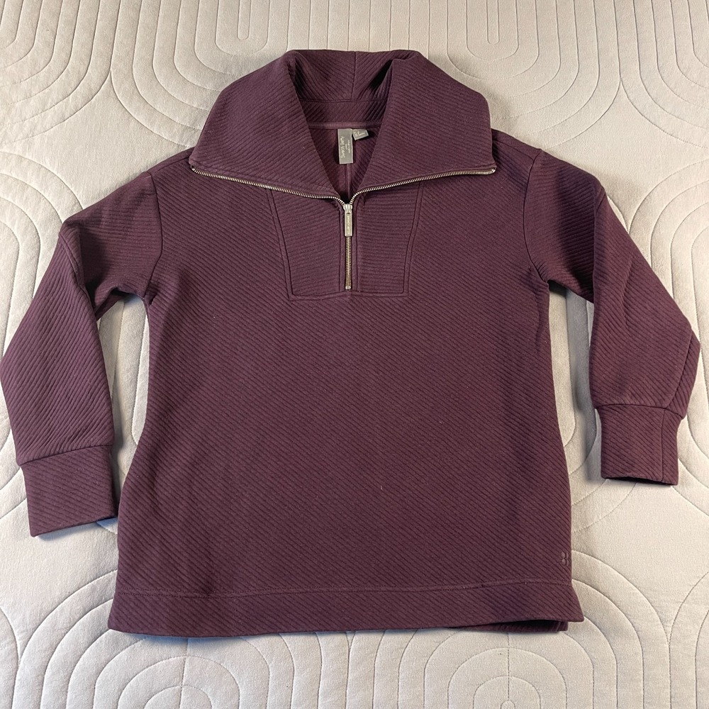 Sweaty Betty Sweater Radiant Half Zip Womens 4 Purple Ribbed Pullover Oversized